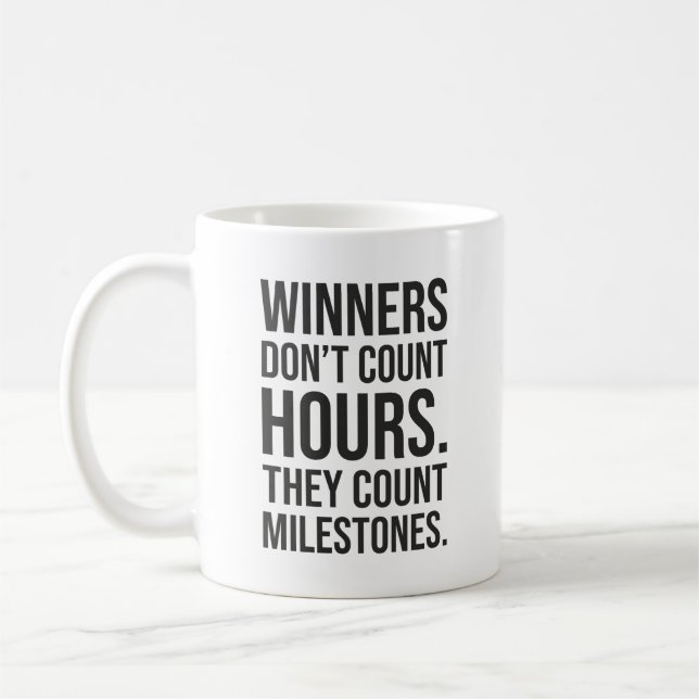 Taza De Café Los ganadores cuentan hitos - Motivación del éxito (Izquierda)