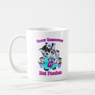 Taza De Café Los gatitos retro-educar a la democracia no al fas