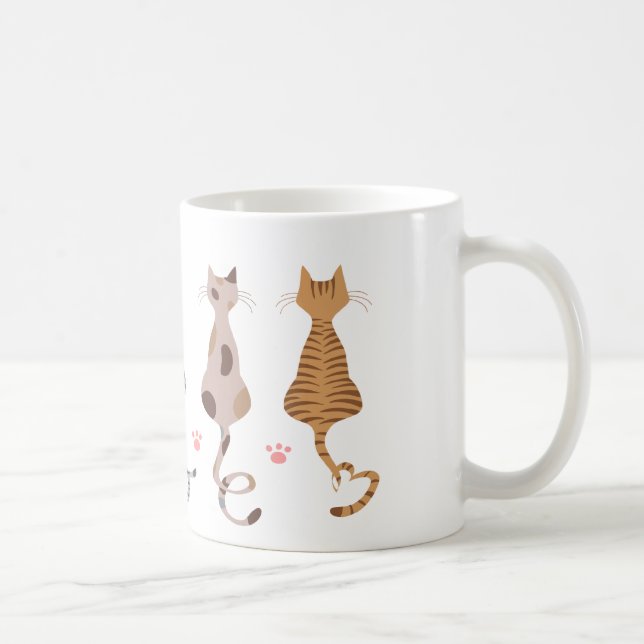 Taza De Café Los gatos aman las colas (Derecha)