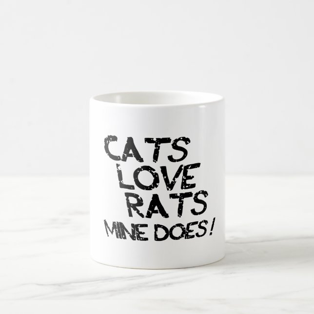 Taza De Café Los gatos aman las ratas. La Mía Sí. (Centro)