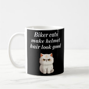 Taza De Café Los gatos en bicicleta hacen que el pelo del casco