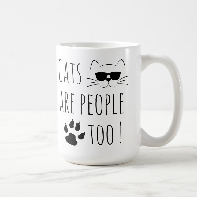 Taza De Café Los gatos encantadores también son personas (Derecha)