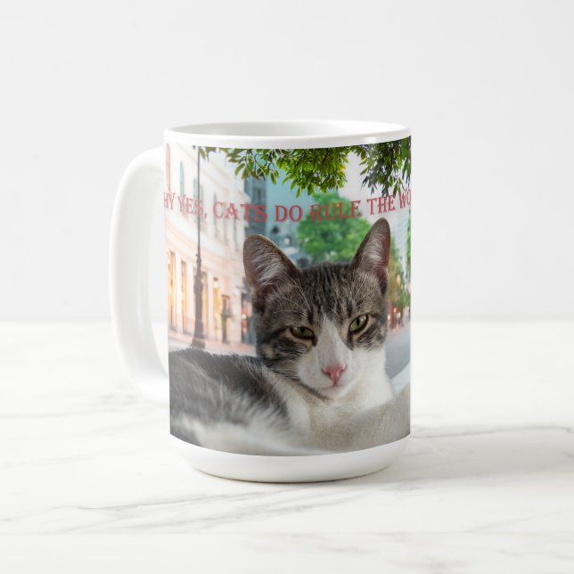 Taza De Café Los gatos gobiernan el mundo (Anverso izquierdo)