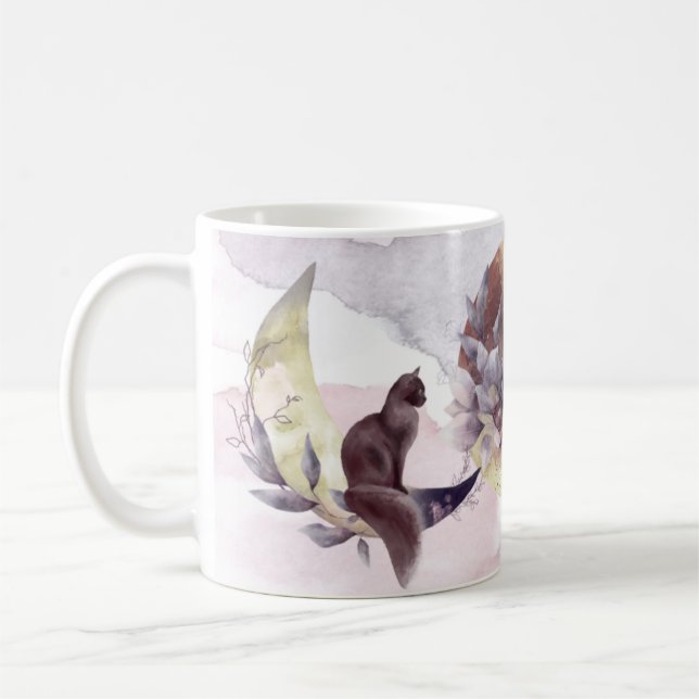 Taza De Café Los gatos mágicos adoran la luna (Izquierda)