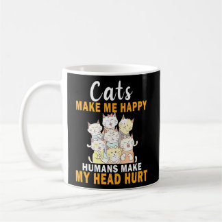 Taza De Café Los gatos me hacen feliz a los humanos... hacen qu