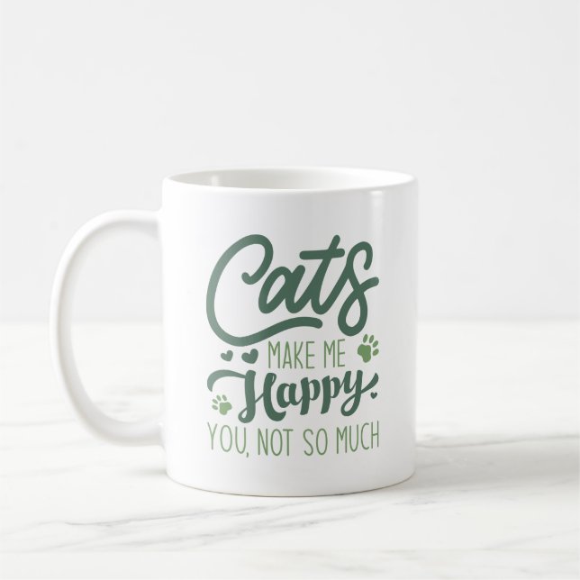 Taza De Café Los gatos me hacen feliz no tanto (Izquierda)