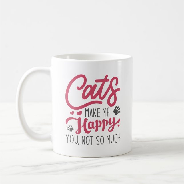 Taza De Café Los gatos me hacen feliz no tanto (Izquierda)