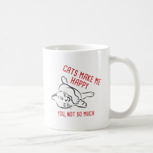 Taza De Café Los Gatos Me Hacen Feliz. Tú, No Tanto.