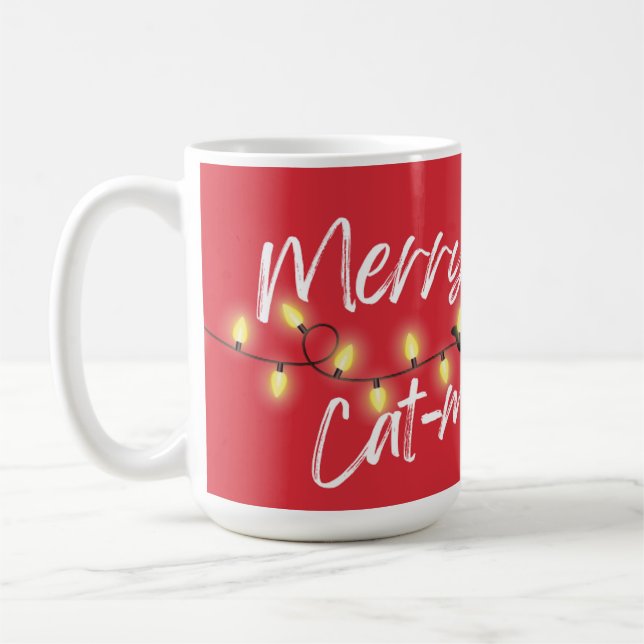 Taza De Café ¡Los gatos negros gobiernan! Merry Cat-mas (Izquierda)