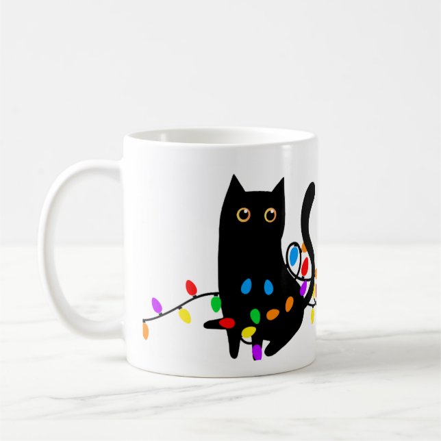 Taza De Café ¡Los gatos negros gobiernan! ¡Quisqueros y Navidad (Izquierda)