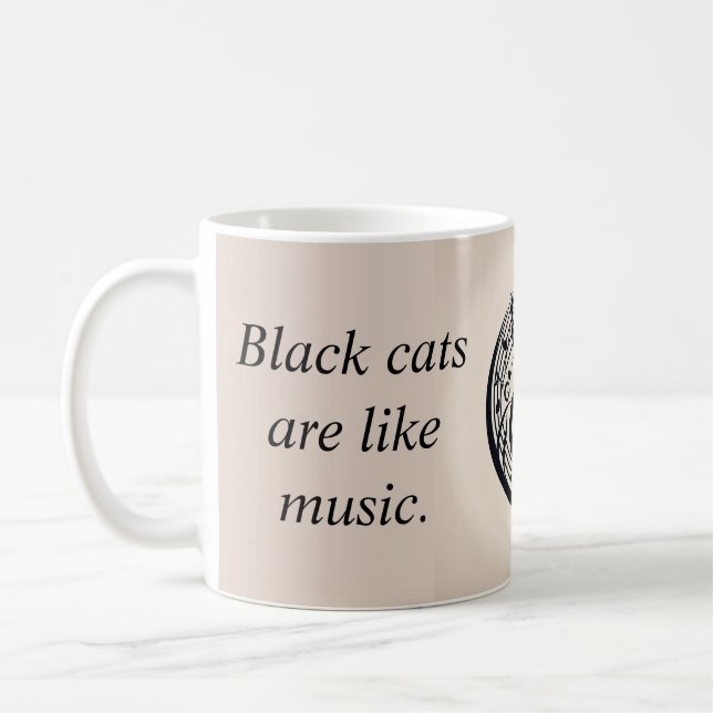 Taza De Café Los gatos negros son como una tarjeta de música (Izquierda)