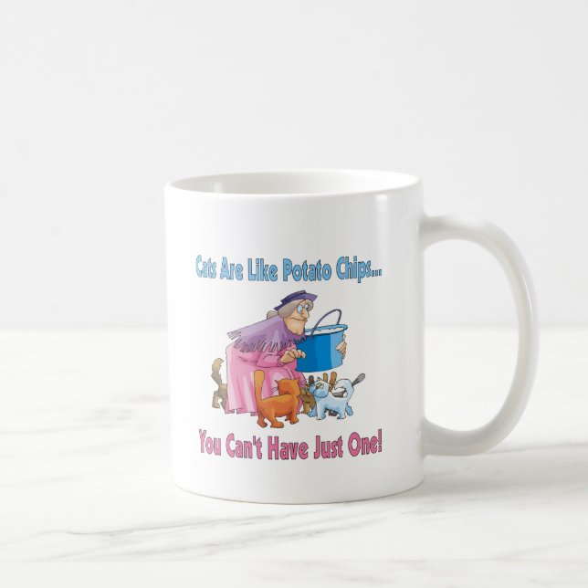 Taza De Café Los gatos son como las patatas fritas (Derecha)