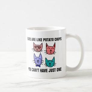 TAZA DE CAFÉ LOS GATOS SON COMO LOS CHIPS DE POTATO QUE NO PUED