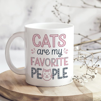 Taza De Café "Los gatos son mi gente favorita", es gracioso que