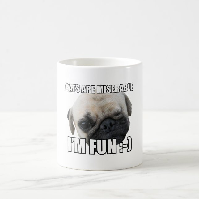TAZA DE CAFÉ LOS GATOS SON MISERABLES, SOY DIVERTIDO :-) MEME (Centro)