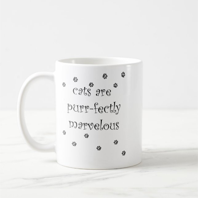 Taza De Café los gatos son puramente maravillosos con huellas d (Izquierda)