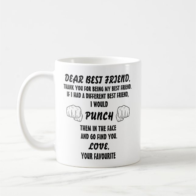 Taza De Café Los Graciosos Mejores Regalos De Amigo Para Mejor  (Izquierda)