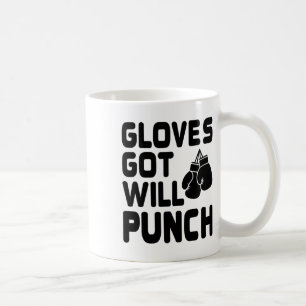 Taza De Café Los Guantes Golpean A La Fuerza Deportiva De Boxer