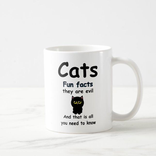 Taza De Café Los hechos divertidos de los gatos son malos (Derecha)