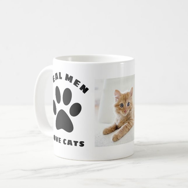 Taza De Café Los hombres de verdad aman a los gatos Personaliza (Anverso izquierdo)