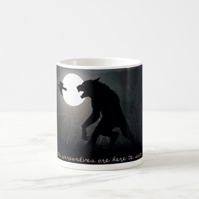 Taza De Café Los hombres lobos están aquí (Centro)