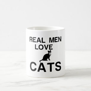 TAZA DE CAFÉ LOS HOMBRES REALES AMAN A LOS GATOS