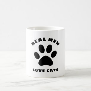 Taza De Café Los hombres reales aman a los gatos Personalizado