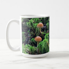 Taza De Café Los hongos del bosque lluvioso - 15 oz.Taza