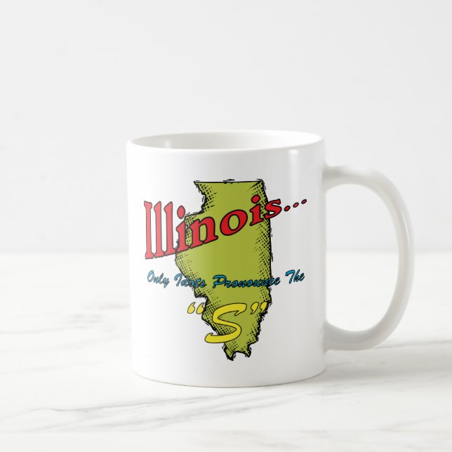 Taza De Café Los idiotas del ~ del lema de Illinois IL (Derecha)