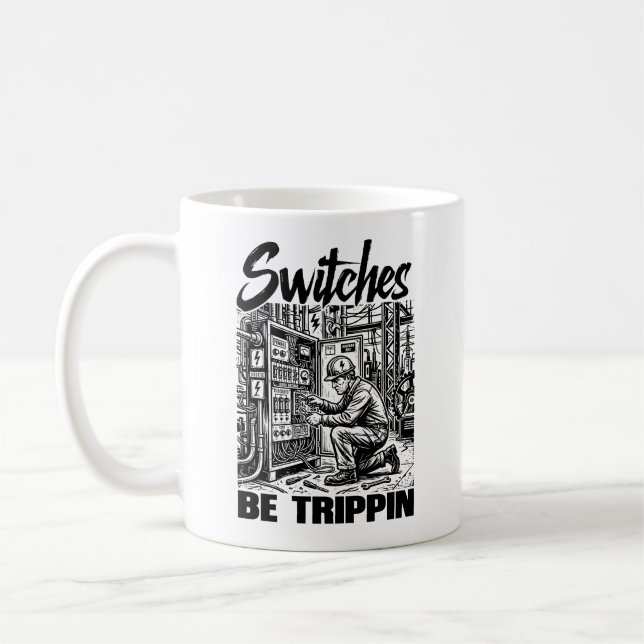 Taza De Café Los interruptores están tropezando Ingeniero eléct (Izquierda)