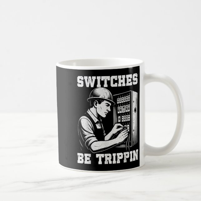 Taza De Café Los interruptores son tripn divertida energía eléc (Derecha)