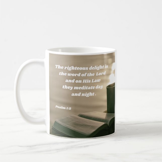 Taza De Café Los justos meditan sobre el salmo de palabra de Di (Izquierda)
