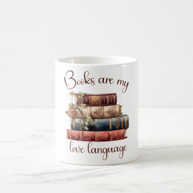Taza De Café Los libros son mi lenguaje del amor (Centro)
