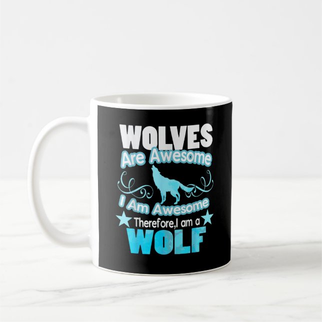 Taza De Café Los lobos son increíbles, soy increíble, lobo dive (Izquierda)