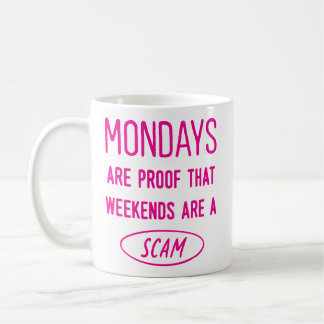 Taza De Café Los Lunes Son Pruebas... Colaborador de Office div
