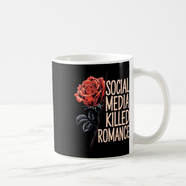 Taza De Café Los medios sociales matan a Romance Meme Valentine (Derecha)