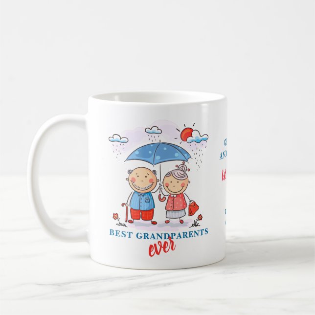 Taza De Café Los mejores abuelos Personalizados personalizados (Izquierda)