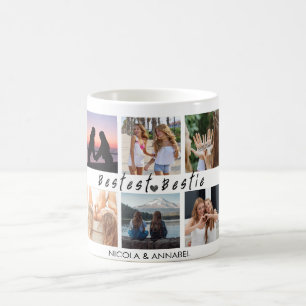 Taza De Café Los mejores amigos de Bestie, Collage de fotos Kee
