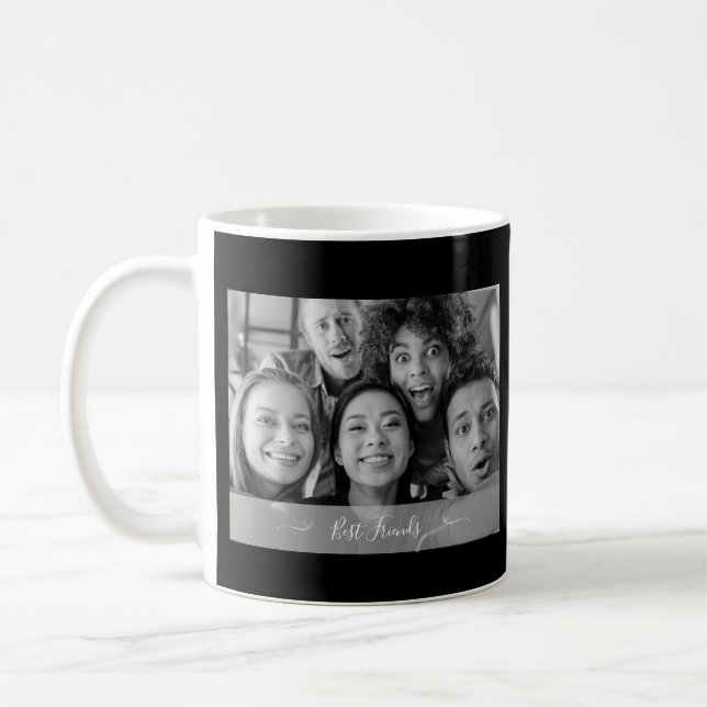 Taza De Café Los mejores amigos foto en blanco y negro (Izquierda)