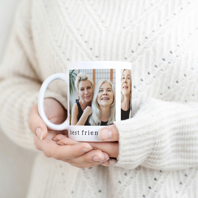 Taza De Café Los mejores amigos no te dejan divertida foto (Simple Funny Quote Photo Best Friend Mug
)