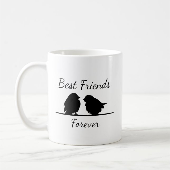 Taza De Café Los mejores amigos para siempre, BFF Aves Cutas (Izquierda)
