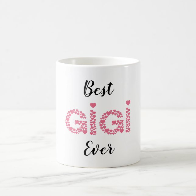 Taza De Café Los mejores corazones rosados de Gigi Personalizad (Centro)