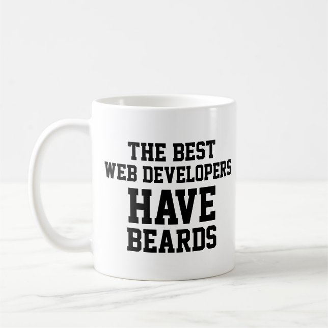 Taza De Café Los mejores desarrolladores web tienen barbas (Izquierda)