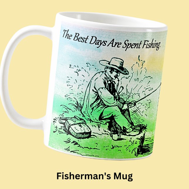 Taza De Café Los mejores días de pesca en pescador (Subido por el creador)