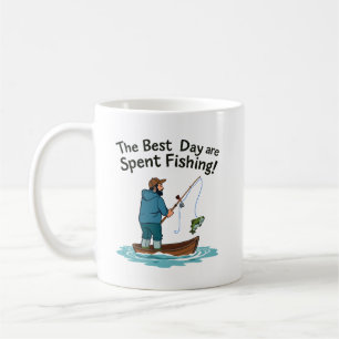 Taza De Café Los Mejores Días se pasan Pescando