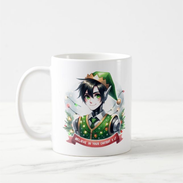 Taza De Café Los memes de Chatbot, Navidades divertidos, creen  (Izquierda)