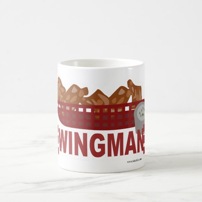 Taza De Café Los militares del Wingman miran lema del pollo (Centro)