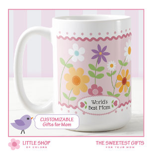 Taza De Café Los mundos florales rosados mejor Día de la Madre