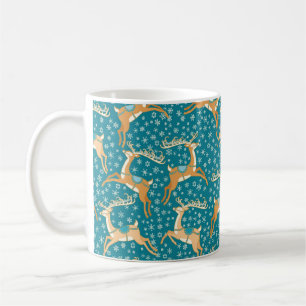 Taza De Café Los navidades añaden un patrón impecable con renos