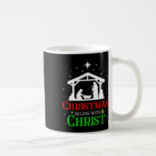 Taza De Café Los navidades comienzan con Cristo Cristiano Relig